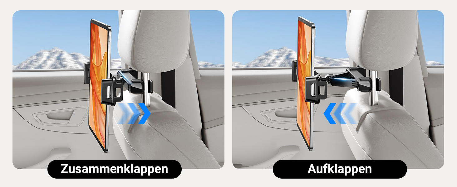 Утримувач для планшета UGREEN в авто, 360° обертання, регульований, універсальний, сумісний з 4.7-12.9 дюймів