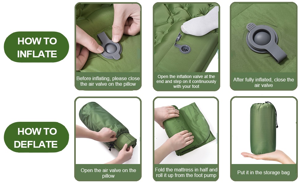 Саморозгортальний килимок для кемпінгу Isomatte, Ultraleicht: легкий килимок для відпочинку на природі, туризму, пляжу та подорожей. З насосом та подушкою. Сірий колір.