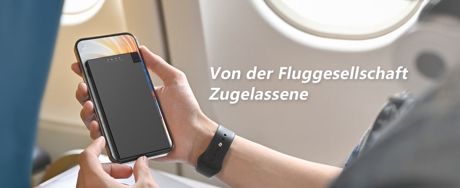 Power Bank Auskang 5000mAh Slim з кабелем для iPhone (до iPhone 14) - Чорний
