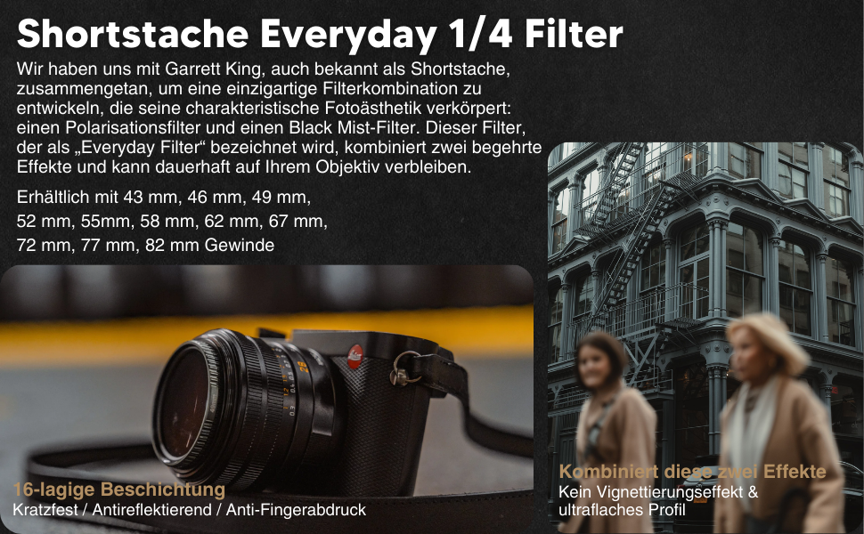 Фільтр PolarPro Shortstache - Чорний туман (Black Mist) + поляризаційний, 72мм