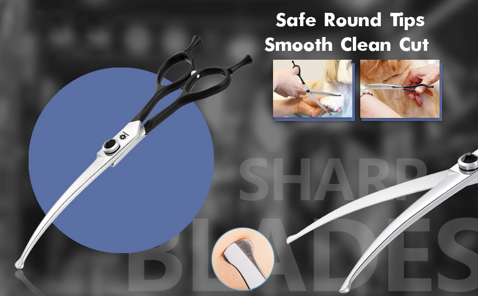 Ножиці для собак Dream Reach 6,5 дюйма, професійні, з нержавіючої сталі 440C, вигнуті, у подарунковій коробці