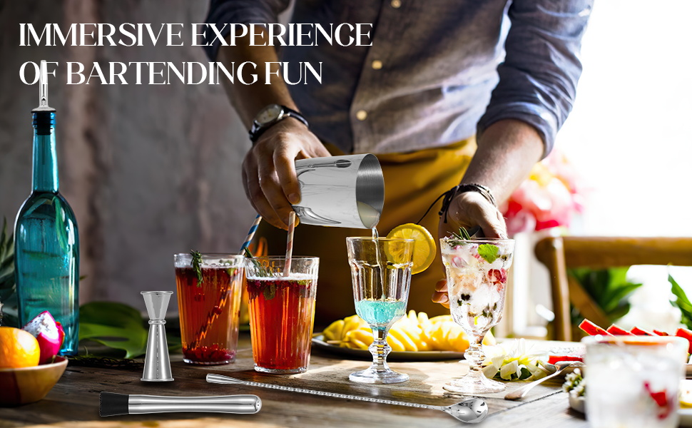 Набір для коктейлів 12 предметів: шейкер, аксесуари, професійний барний набір | Подарункова коробка