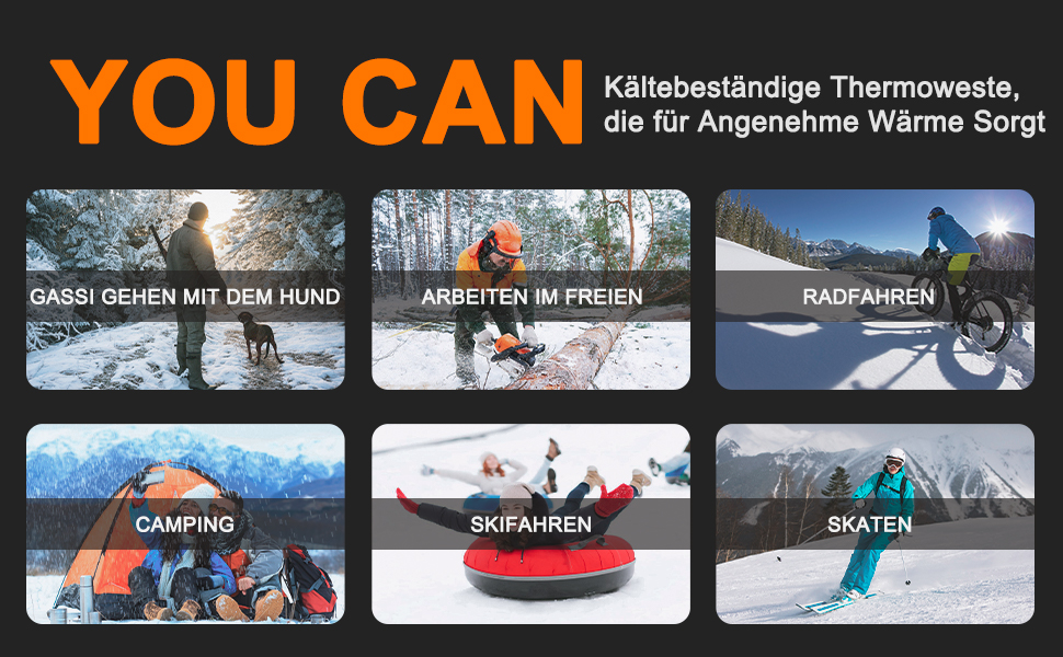 AGUG Тепла жилетка для чоловіків/жінок, електрична жилетка з підігрівом, 3 режими температури, для активного відпочинку, катання на конях, лижного спорту, кемпінгу (без Powerbank), розмір M