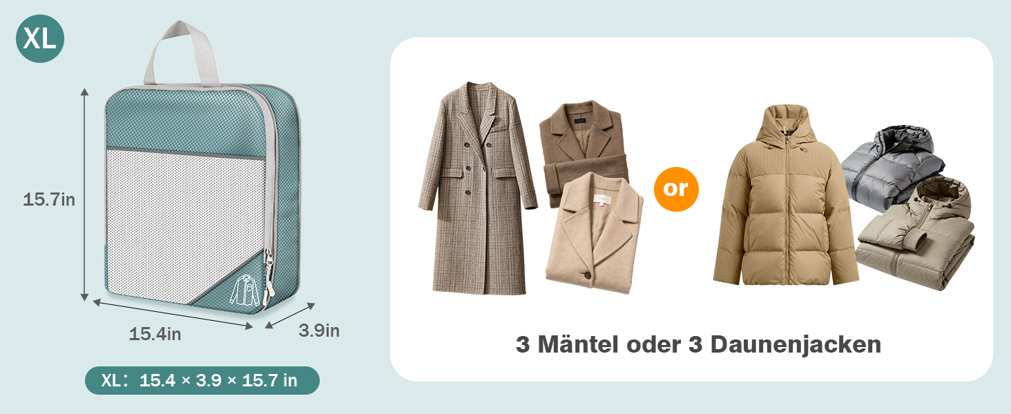 Органайзер для валізи, набір Packing Cubes (9 шт.) з компресією та чохлом для взуття, сірий. Водонепроникні та дихаючі кишені для подорожей та переїзду.