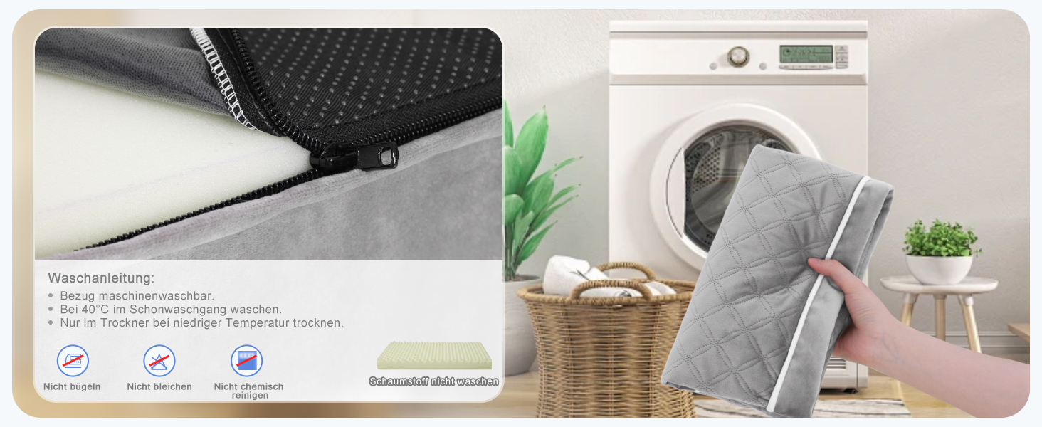 Ортопедичне ліжко для собак KSIIA, великі породи, 104x68x8 см, сіре, знімний наматрац, легко миється