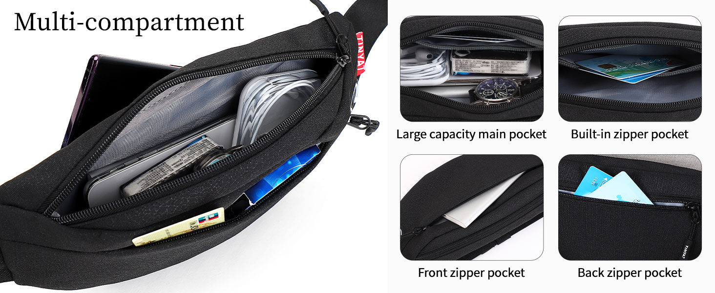 Поясна сумка TYNAT для туризму та спорту (сіра, блакитна), T201