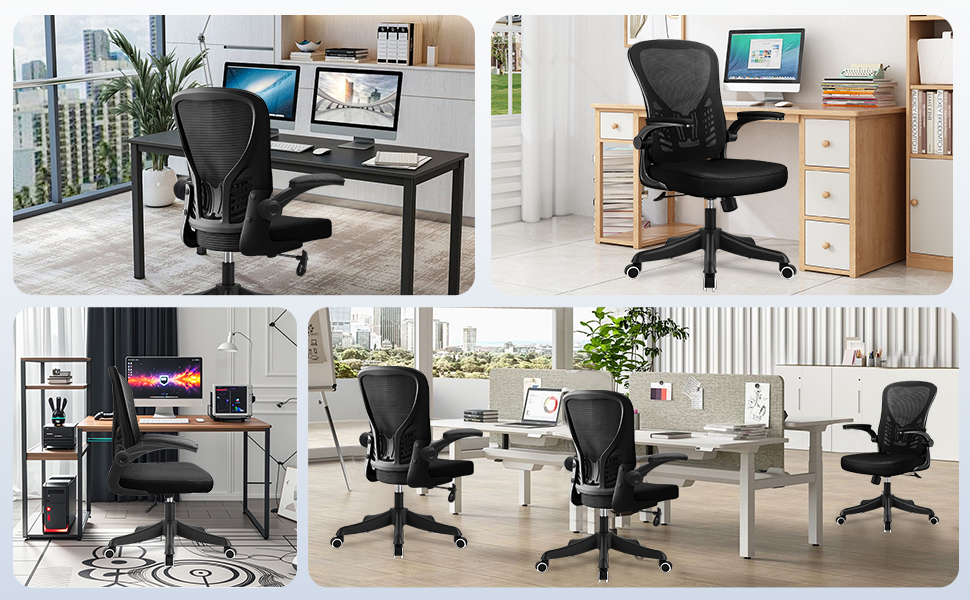 Ергономічне офісне крісло з підтримкою попереку та регульованою підголівником, велике сидіння, для офісу та дому (без підголівника)