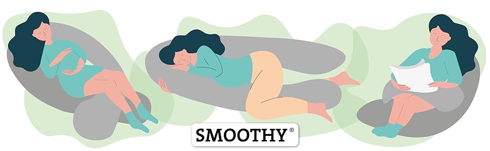 Подушка для вагітних XXL U-подібна, для сну на боці, знімний чохол, 100% бавовна, 150x80 см, сіра