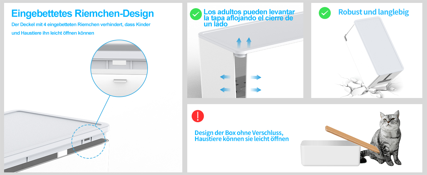 Блок розеток BEVA з прихованими роз'ємами, 3680W/16A, захист від перенапруги 1050J, 6 розеток + 3 USB-A + 1 USB-C (15W), з вимикачем, білий, 2м кабель