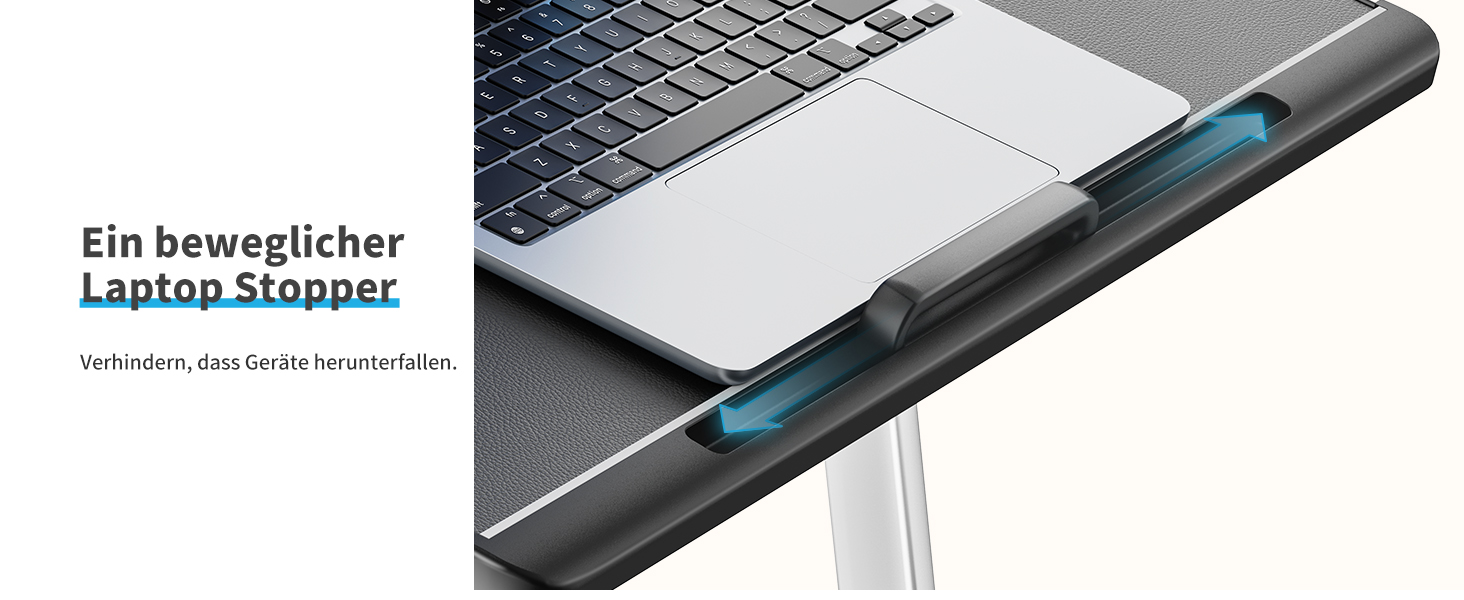 Столик для ноутбука SAIJI 60x45 см з регульованою висотою, з підставкою для книг, ящиком та кріпленням для планшета. Чорний.