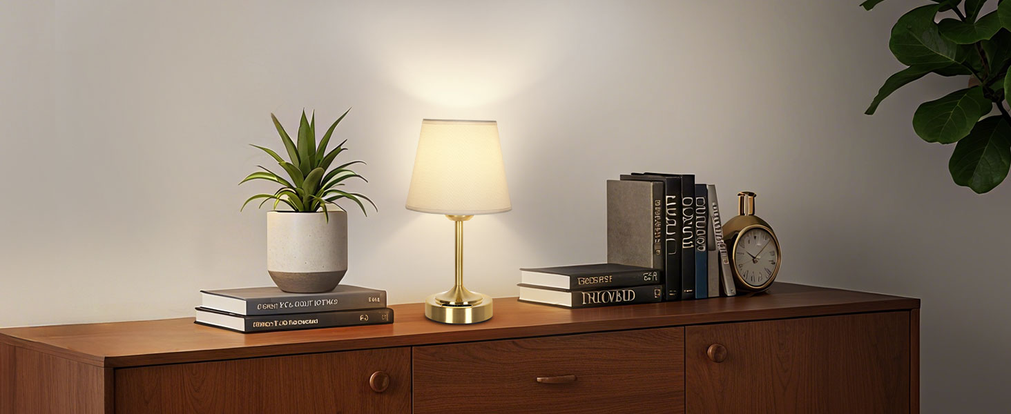 Акумуляторна LED настільна лампа OUTON з зарядкою та димером, 3 кольори світла, 4000mAh, до 60 год роботи, золота - 1 шт.