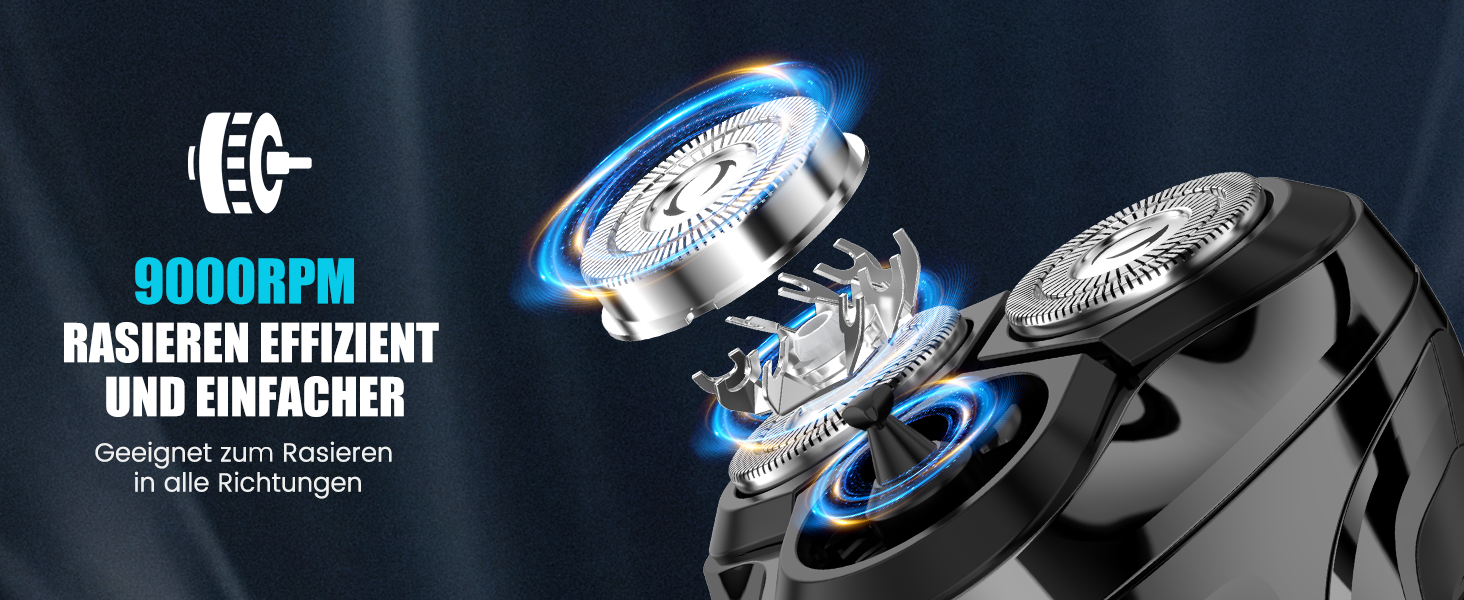 Електричний чоловічий бритва Brightup з 4D-плаваючою головкою, бездротовий LED бритва для вологого та сухого гоління, IPX6 водонепроникний, USB-C зарядка & висувний тример, захист від подорожей, глибокий чорний колір