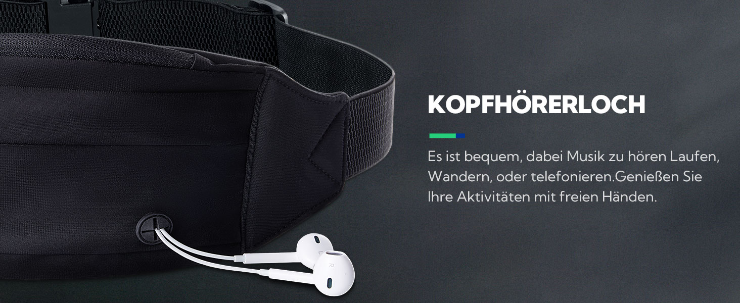 Водонепроникний поясний ремінь Waterfly для телефону: спортивна поясна сумка для бігу, джогінгу, фітнесу, подорожей (чорний)