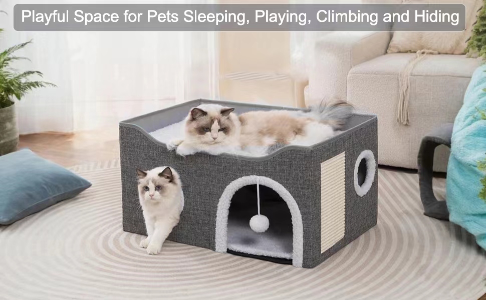 Кігтеточка-будиночок для котів Ernan Katzenhöhle, коричнева, середнього розміру