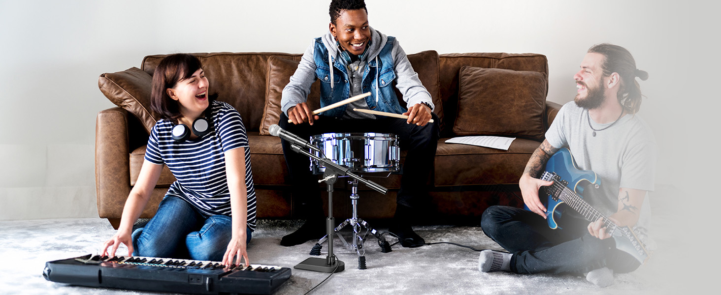 Підставка для мікрофона TONOR з регульованою висотою, з важкою основою та поворотним кріпленням, Boom Arm з адаптерами 3/8'' та 5/8'' для всіх мікрофонів, підходить для подкастів, гітари