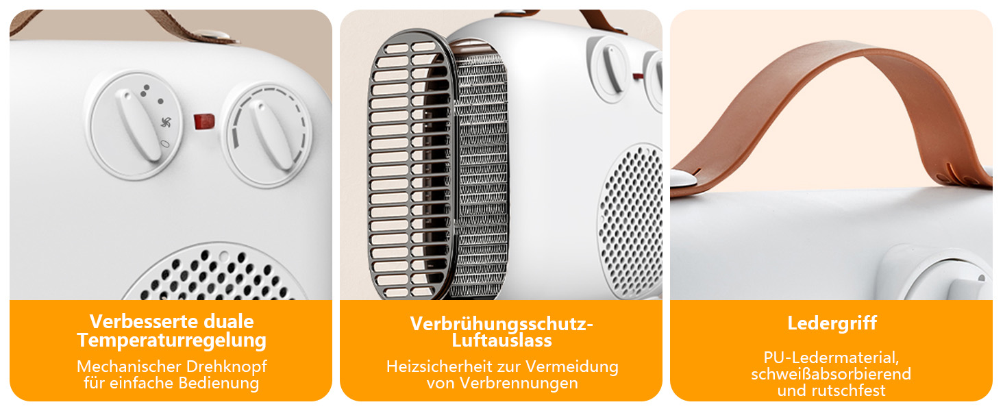 Електричний обігрівач 2000W, компактний, енергозберігаючий, портативний, тихий, 3-рівні нагріву для дому, ванної кімнати