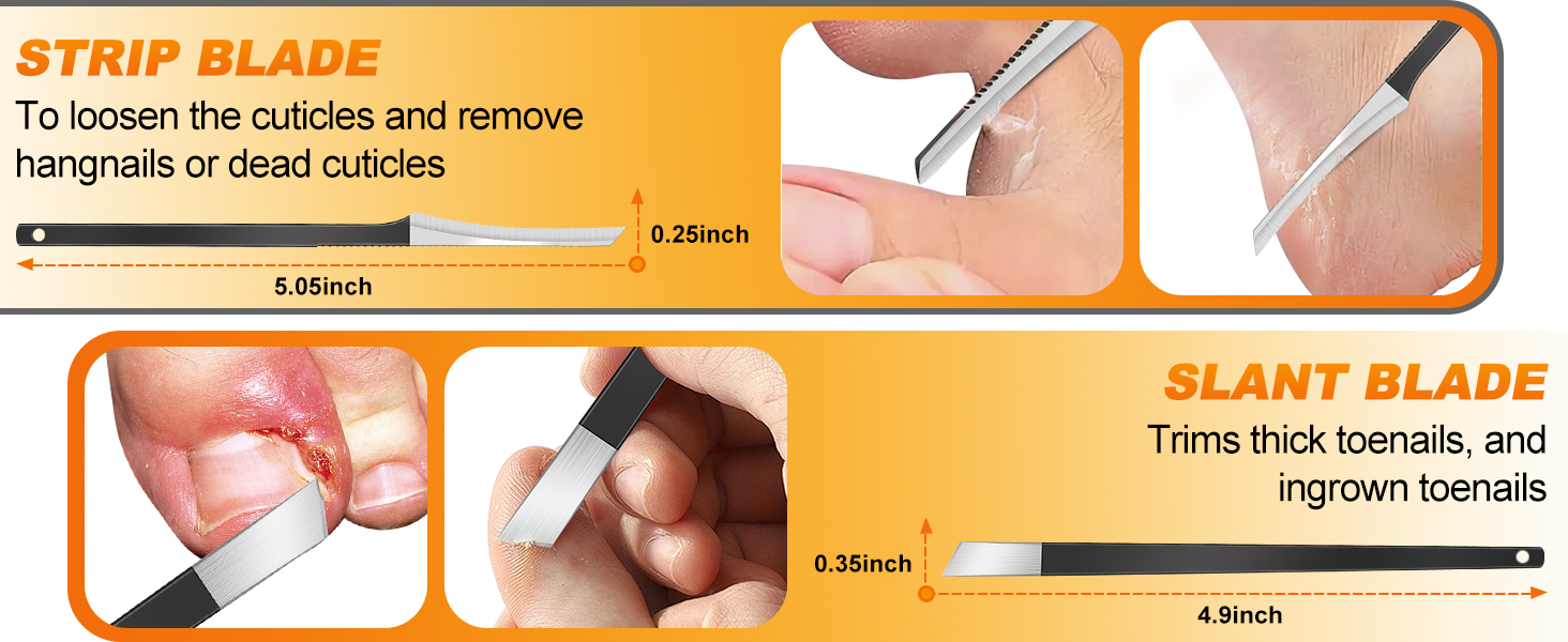 Інструмент для стрижки нігтів для літніх людей та чоловіків з товстими нігтями, 16 мм/37 мм, важкий, з кутовими лезами 45 градусів, для врослого нігтя (Помаранчевий)