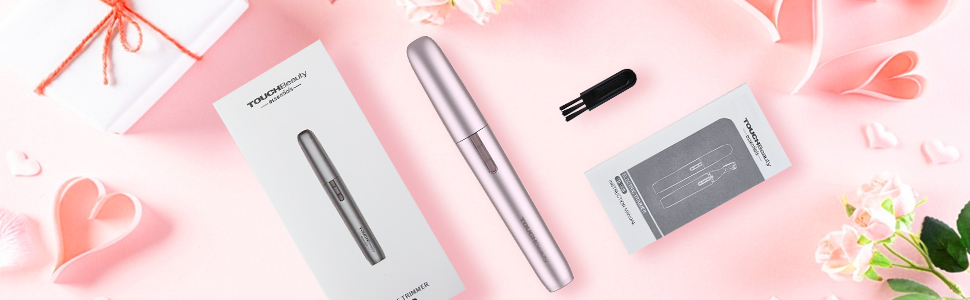 TOUCHBeauty Тріммер для тіла та обличчя AG-1658W (білий/рожевий) - професійний набір для догляду за обличчям та тілом