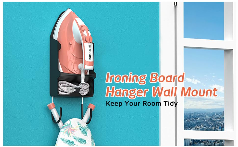 Настінний електричний органайзер для прасування, кошик для прасування, чорний | Зберігання над дверима або на стіні