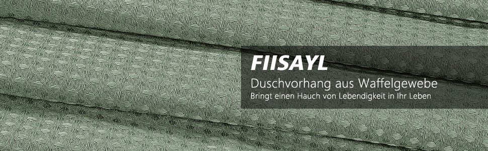 Шторка для душу Waffel з магнітною фіксацією, текстиль, поліестер, 183x183 см (зелена)