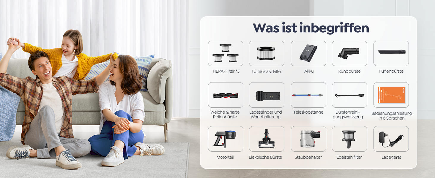 Бездротовий пилосос BuTure VAC 450W, 38000Pa, з зарядкою від підлоги, 55 хв роботи, потужний, з сенсорним екраном, для підлоги та килимів, з контейнером 1,5 л