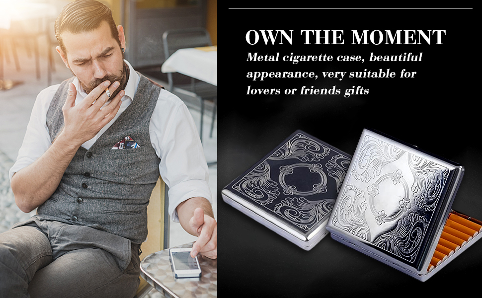 Металеве тютюноприладдя XPE Silver - тютюнониця для сигарет, срібна