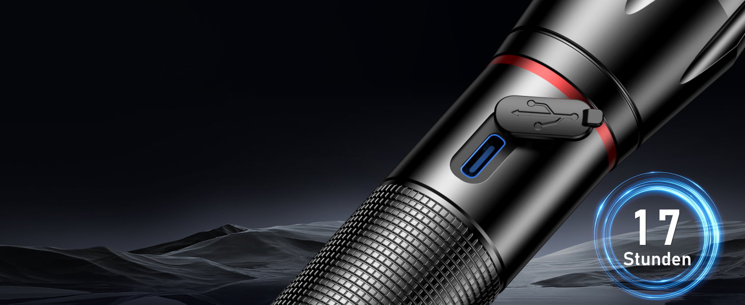 LED ліхтарик Blukar: надпотужний, з зумом, 5 режимів, водонепроникний IPX6, для кемпінгу, риболовлі та активного відпочинку