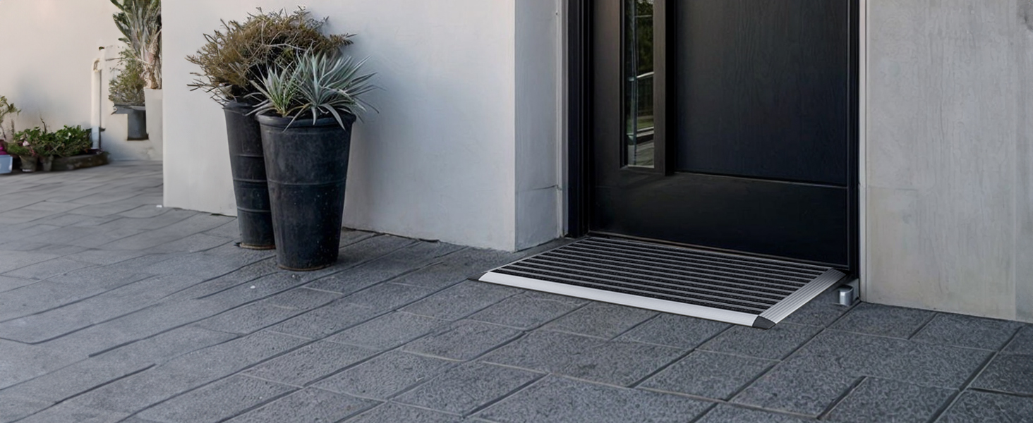 Килимок для дому та вулиці 40x60 см, алюмінієвий каркас срібного кольору, Polypropylene волокна