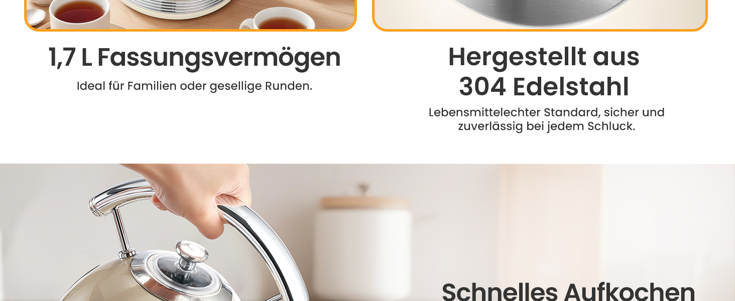 Ретро чайник з нержавіючої сталі, електрочайник та тостер-сет, 2200 Вт, 1.8 л, для чаю, кави, дитячого харчування, без BPA. Зелений (Вінтаж Кремовий)