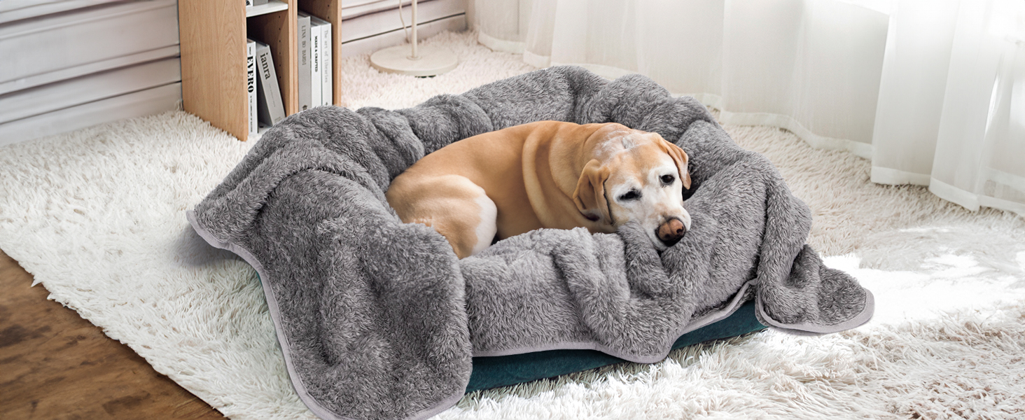 Плед для собак та котів Nobleza: м'який флісовий плед, 100x80 см, 2 шт. (темно-сірий та світло-сірий)