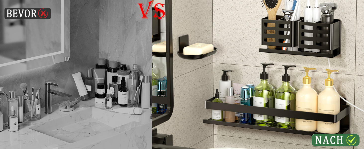 Алюмінієвий кухонний органайзер для ванної кімнати, 30 см, набір 2 шт, кріпиться на стіну, самоклеючий, 3-частинний набір - 40 см