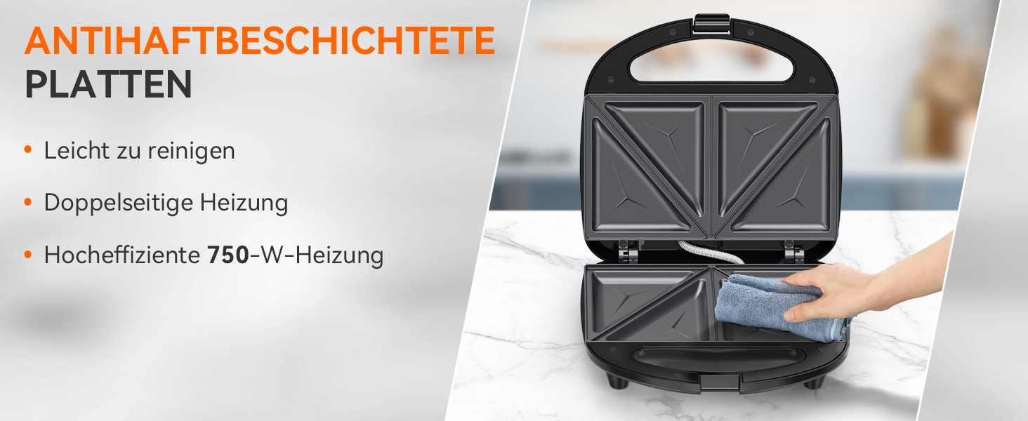 Вафельниця Snailar: компактна та стильна модель 750W для приготування бельгійських вафель (квадратні)