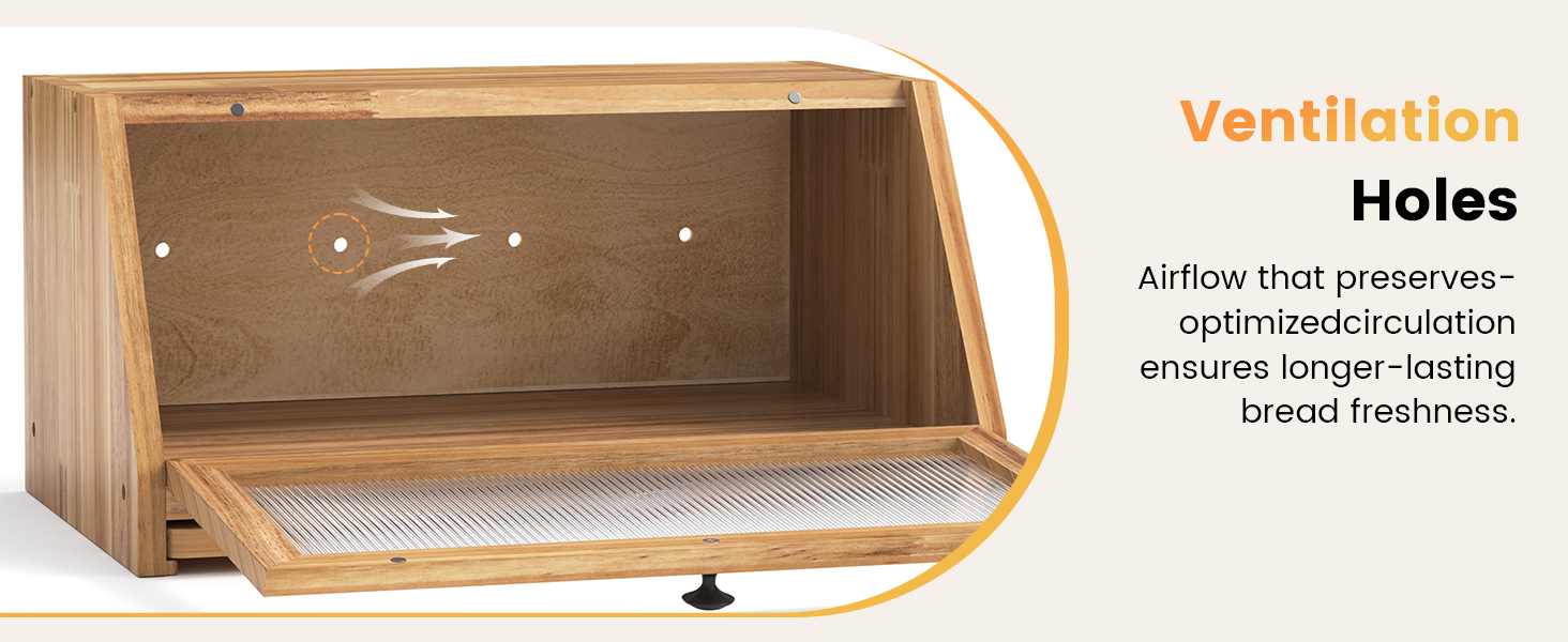 YOUDENOVA Скринька для хліба з дощечкою для нарізання, дерев'яний кошик для хліба, коробка для зберігання, бамбукова коробка для хліба, солі та перечниці, 39x25x20 (ДхШхВ) см, (Bois)