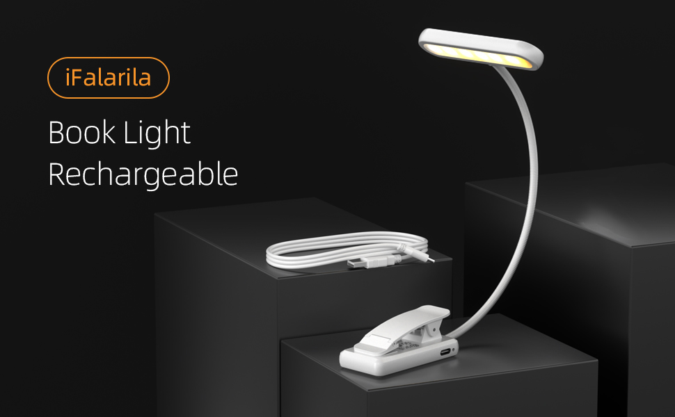 Ліхтарик для читання на прищіпці з USB-C, 2 шт. - регульована яскравість, 3 кольори, гнучкий Ш-подібний тримач, дитячий нічник