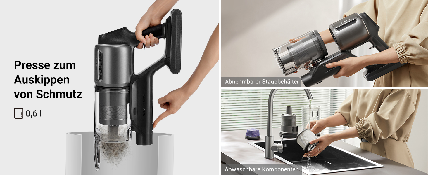 Dreame Z30 - Бездротовий пилосос з потужністю 190AW, 90 хвилин роботи, детекцією бруду, LED-дисплеєм та синім LED-підсвічуванням. Ідеально для прибирання дому, видалення шерсті тварин та килимів.