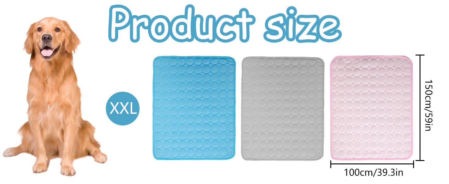 Килимок охолоджуючий для собак YXHZVON, 150 x 100 см, 2XL, блакитний. Охолоджуючий килимок для собак, миється, для дому, машини, в дорогу.