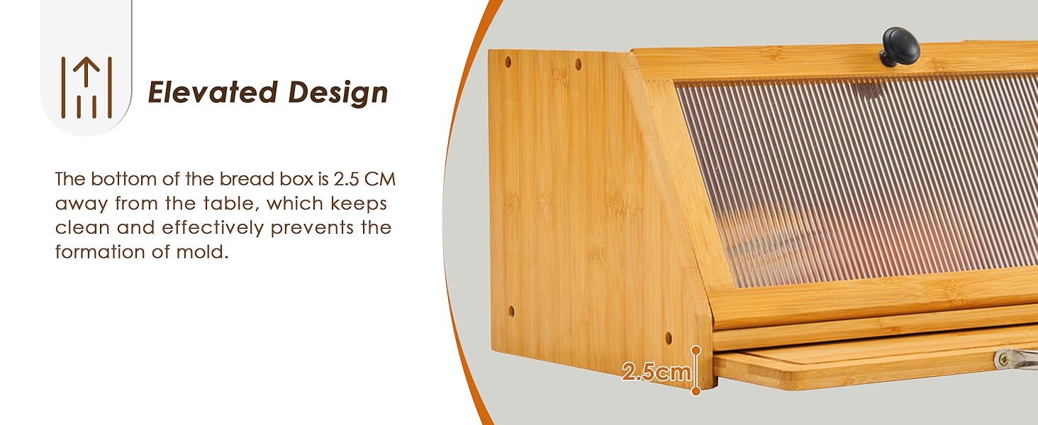 YOUDENOVA Блок для хліба з кришкою та дощечкою для нарізання, дерев'яний кошик для хліба, бамбукова скринька для зберігання хліба, солі та перечниці, 39x25x20 (ДxШxВ) см, (Натуральний)