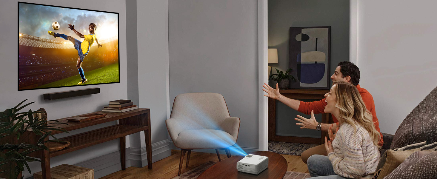 Портативний міні-проектор Smart Beamer Android 11 з WiFi 6, Bluetooth 5.2, підтримкою 4K/1080P та автоматичною корекцією трапеції. Підходить для підключення до телефону та ноутбука.