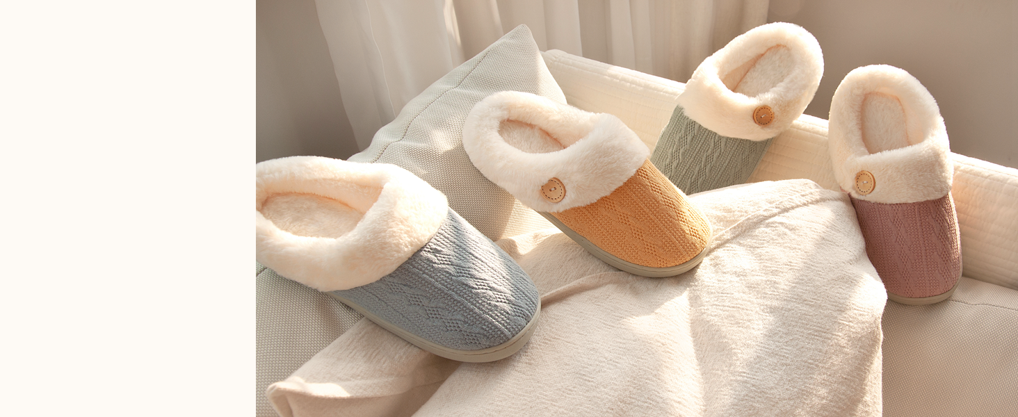 Чантом'ю жіночі домашні тапочки з меморі-піною, теплі, з штучним хутром, для дому, антиковзаюча підошва, 40/41 EU, зелені