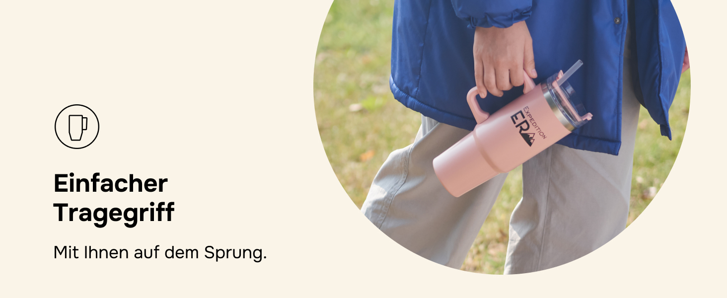 Термокружка з трубочкою 880 мл - ізольована термокружка з кришкою та ручкою, нержавіюча сталь, 30oz, Tumbler, для кави, подорожей, XXL (Блакитний)