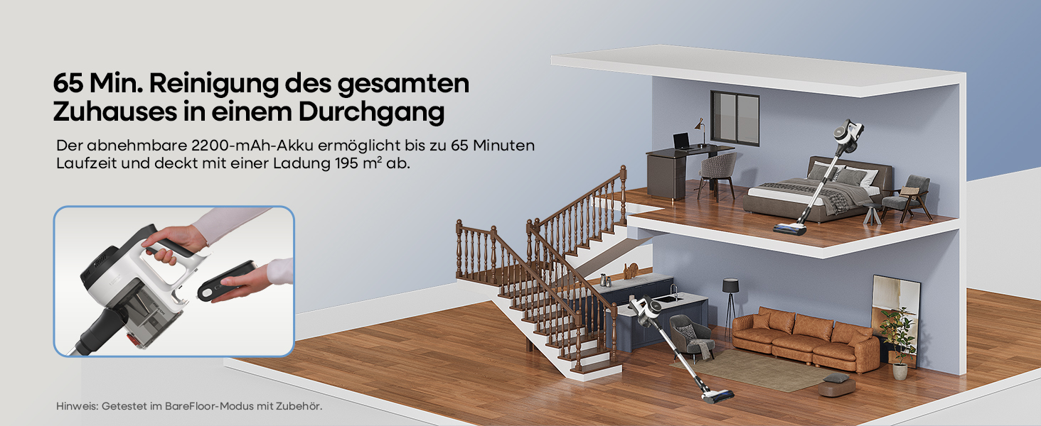 Бездротовий пилосос AlloyMove A01: потужний, з великим контейнером 1.5л та фільтрацією 99.9%, для волосся, килимів та твердих поверхонь (срібний)