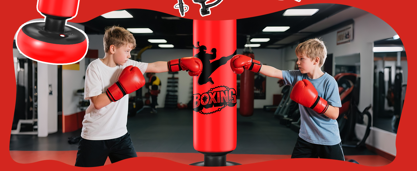 Дитячий боксерський мішок Ninonly Standbox 160см з рукавичками. Міцний PVC, для карате, тхеквондо. Подарунок для дітей 3-12 років