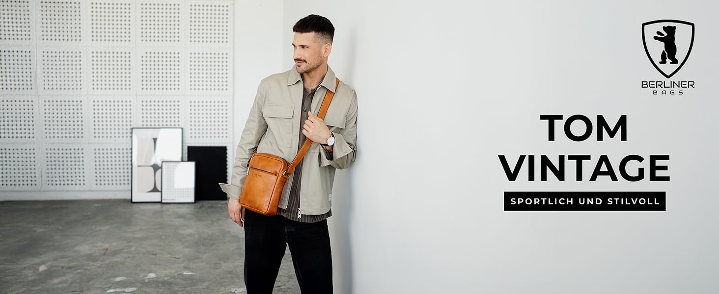 Чоловіча сумка через плече Berliner Bags Tom з натуральної шкіри, чоловіча сумка-кросбоді