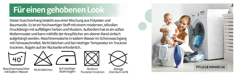 Шторка для душу REZAYMRS, 180x200 см, поліестер, зелена, з 12 гачками, водовідштовхувальна, для ванної кімнати