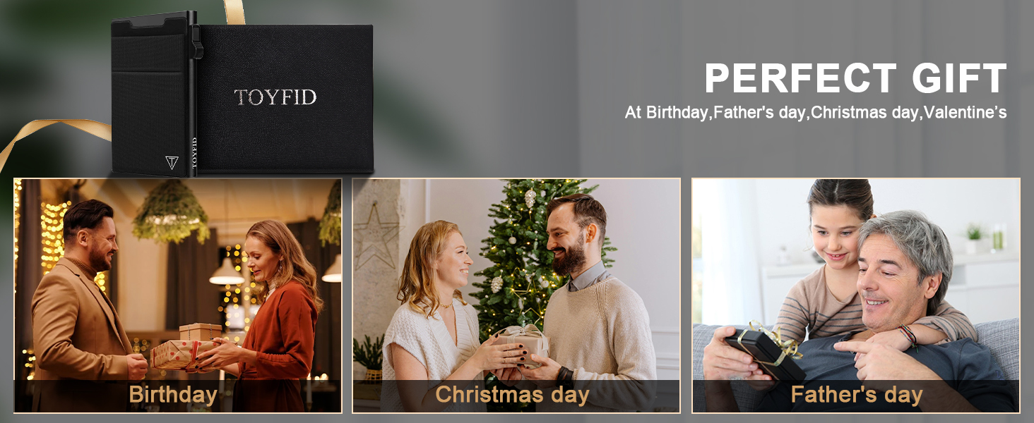 RFID-захисний картхолдер Pop-up: тонкий гаманець з відділенням для монет (1 шт., чорний)