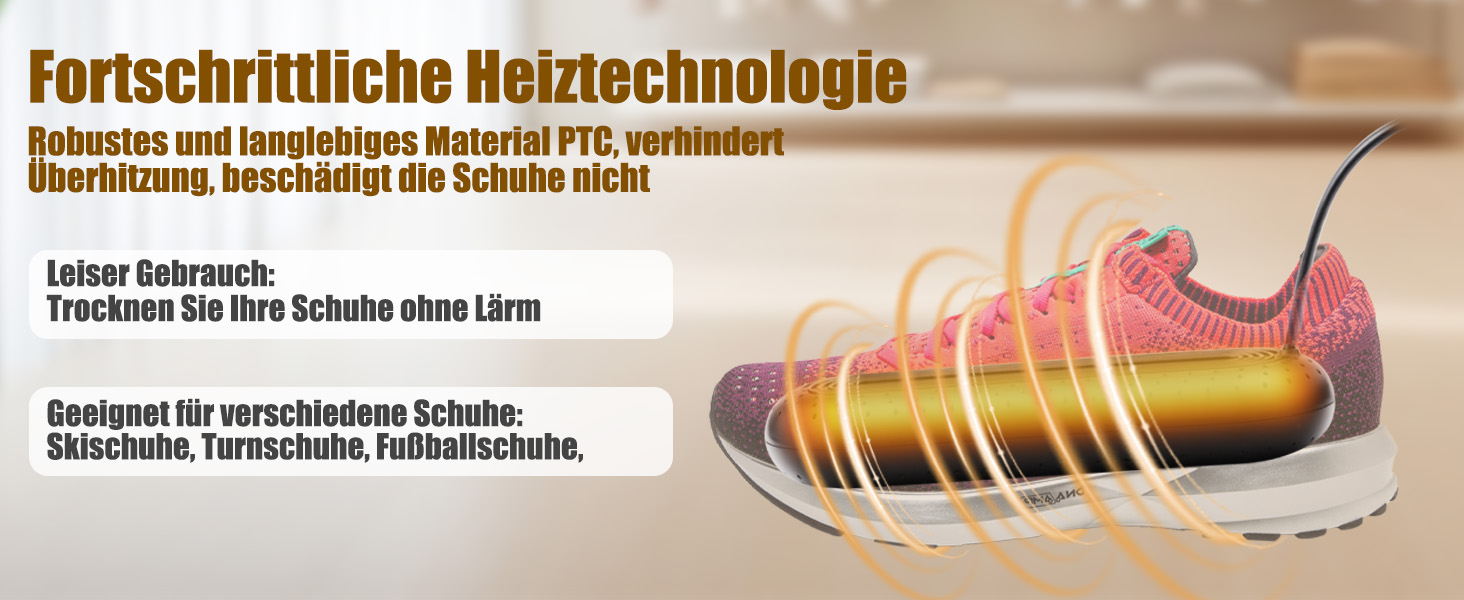 Електричний сушильник для взуття та черевиків з таймером, тихий, видаляє запахи, чорний, з EU-штекером