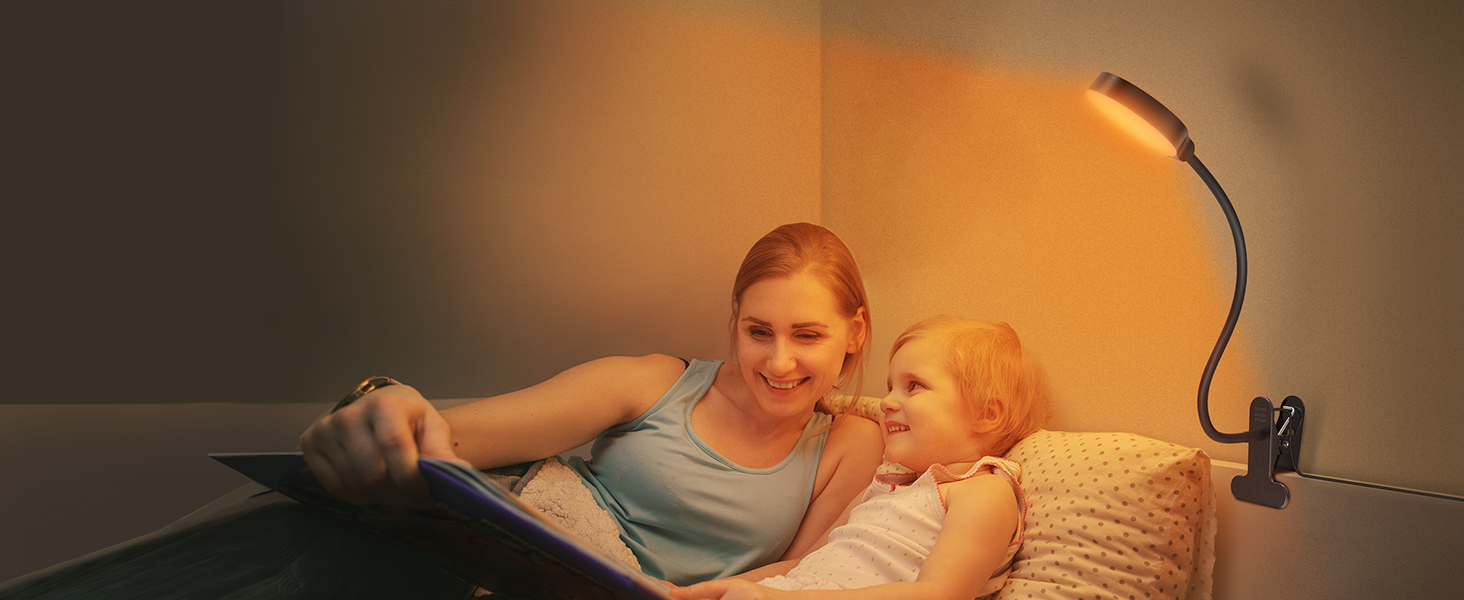 Glocusent 5W LED Лампа для читання на ліжко, кліпса, 36 LED, 5 рівнів яскравості, гнучкий тримач, CRI 90, USB зарядка (біла)