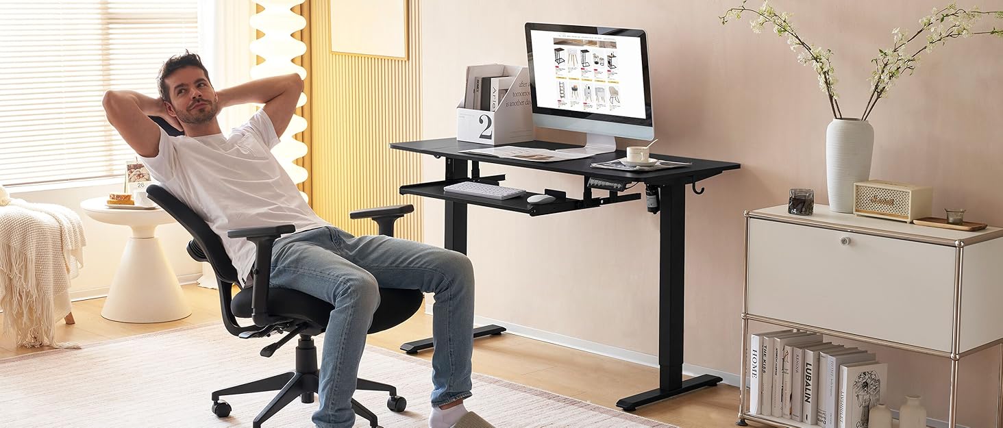 Офісний стіл Woltu: ергономічне крісло з функцією гойдання, регульована підголовник, обертові підлокітники, підтримка попереку, 150 кг, Рожевий