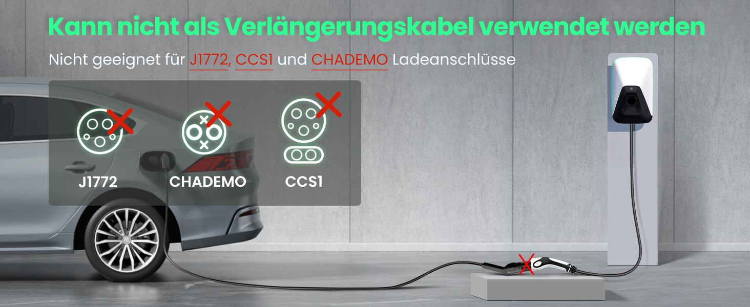 Кабель зарядки для електромобіля GONEO Typ 2, 11кВт, 7м, 16A, 3 фази