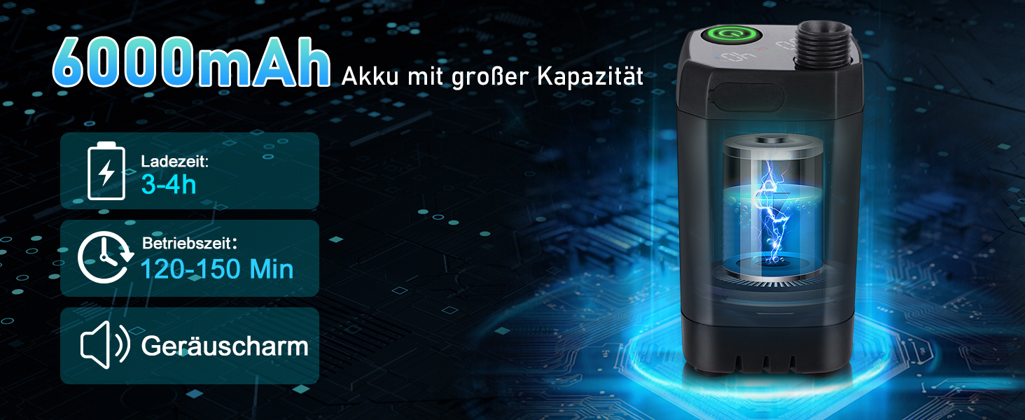 Портативна кемпінгова душ Spopal з акумулятором 6000mAh, 20л, з набором: душ, шланг 2м, для кемпінгу, відпочинку, автомийки, тварин